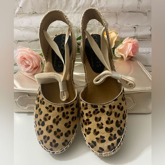 Coconuts by Matisse Leopard Print Espadrille Wedges - Picture 2 of 6